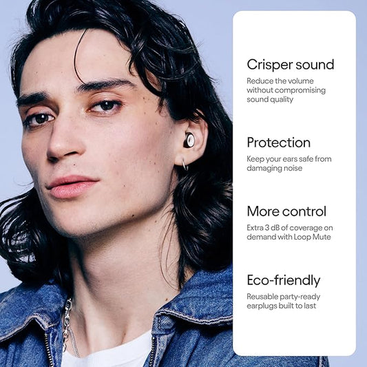 Loop Experience 2 Plus Ear Plugs โ Stylish Certified Hearing Protection for Concerts & Festivals, Live Events, Sports, DJs & Nightlife โ 17dB Noise Reduction, (High-Fidelity) + Mute for extra coverage