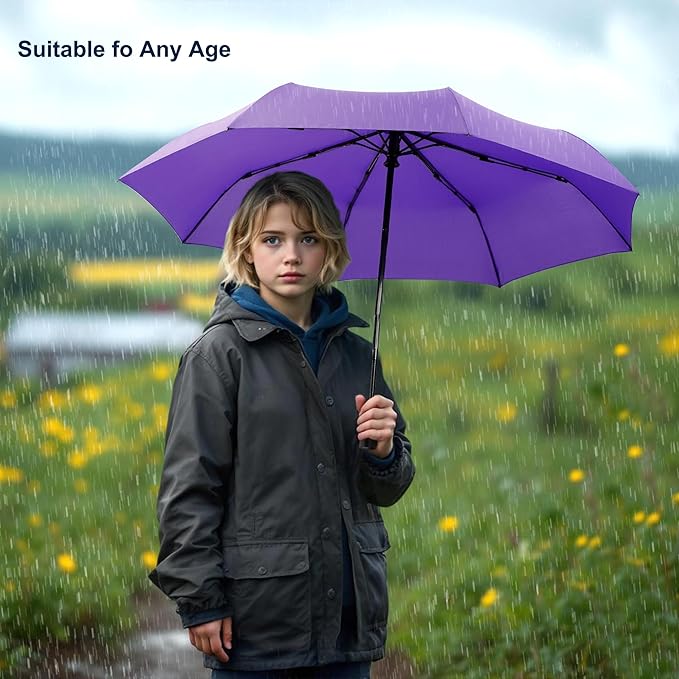 SoulRain Travel Umbrella - Compact Umbrella for Rain - Perfect Large Auto Folding Umbrella - Ideal Car umbrella, Small umbrella, and Travel Companion