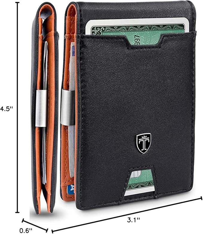 TRAVANDO Mens Wallet with Money Clip AUSTIN RFID Blocking Bifold Credit Card Holder for Men with Gift Box