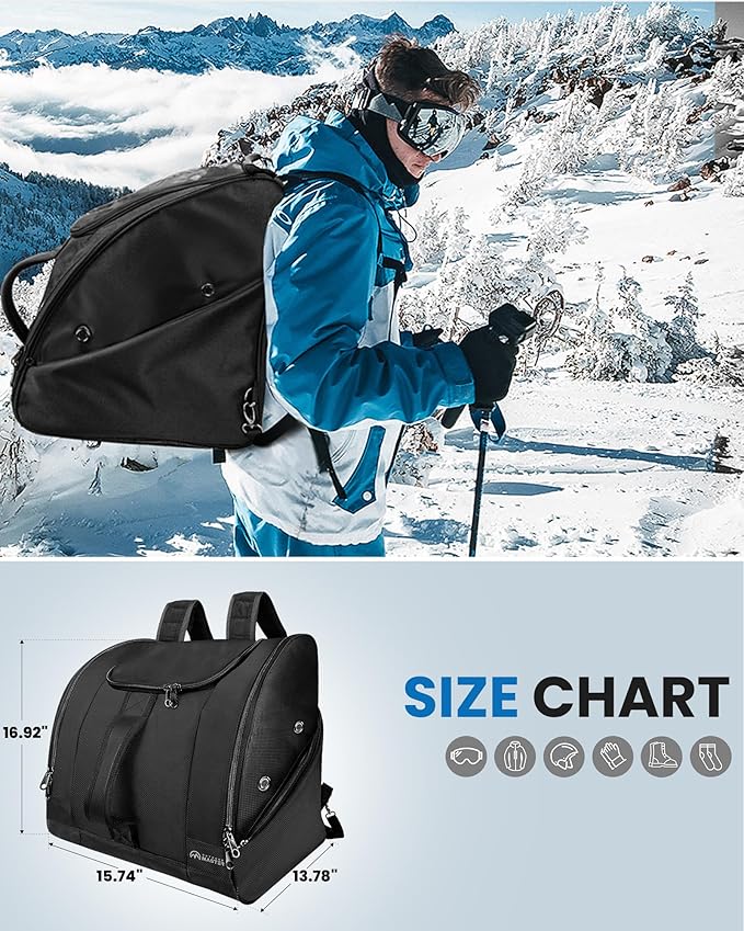 OutdoorMaster Boot Bag - 50L Ski Boots and Snowboard Boots Bag, Excellent for Travel with Waterproof Exterior & Bottom - for Men, Women and Youth