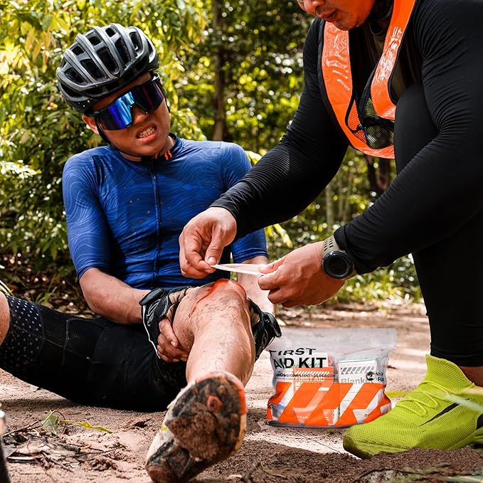 RHINO RESCUE 220 Pieces First Aid Kit Refill Bag, Emergency Extra Replacement Supplies, Includes Medical Bandages, Gauzes & Pads for Home, School & Car