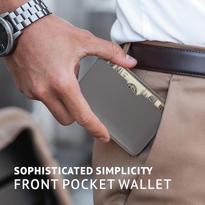Vaultskin CHELSEA Mens RFID Blocking Slim Leather Card Wallet - Minimalist Front Pocket Cardholder