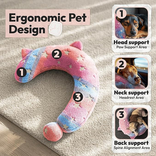 Dog Calming Pillow, Glow in The Dark Dog Put Head on, Soft Question Mark Pillows for Dogs, Kids, Adults, Washable Dog Bed Pillow, Cozy Dog Body Pillow Gifts (M Glow Pink)