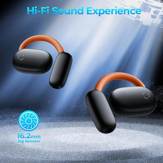 occiam Ear Buds Wireless Earbuds, AI Translation, 80H Playback, Earhook Glow & Control,16.2mm Large Driver for Rich Audio, Bluetooth Headphones Over-Ear Earphones for Sport Running (Matte Black)