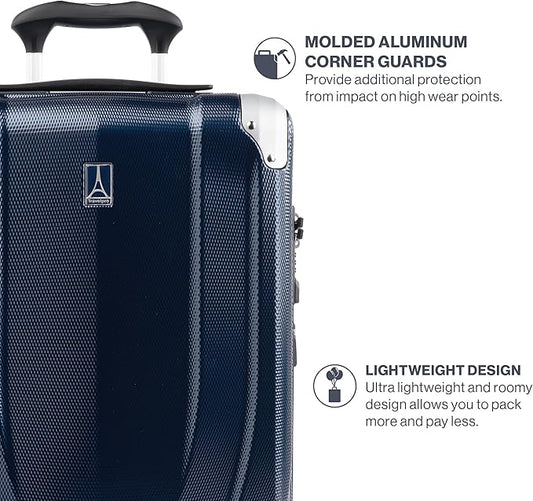 Travelpro Pathways 3 Hardside Expandable Luggage, 8 Spinner Wheels, Lightweight Hard Shell Suitcase, 3 Piece Set (21/25/28), Royal Blue