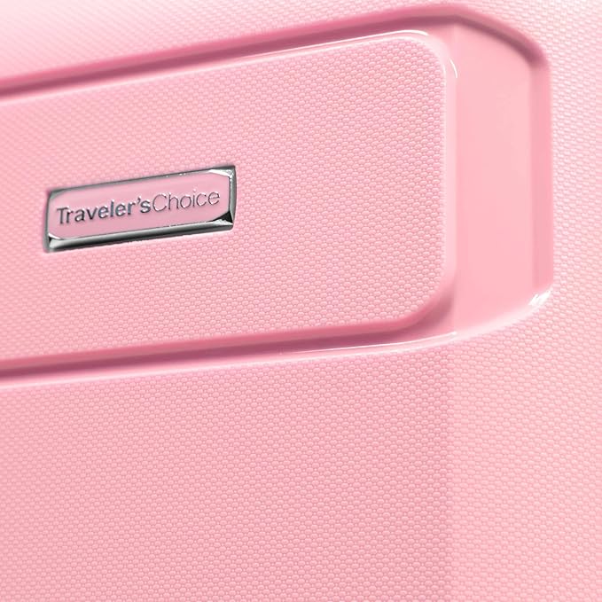 Traveler's Choice Pagosa Indestructible Hardshell Expandable Spinner Luggage, Pink, 22-Inch Carry-on