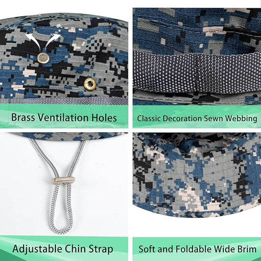 Sun Hats for Men Women Boonie Hat UPF 50+ Bucket Hat Wide Brim UV Protection Fishing Hiking Safari Outdoor Hats