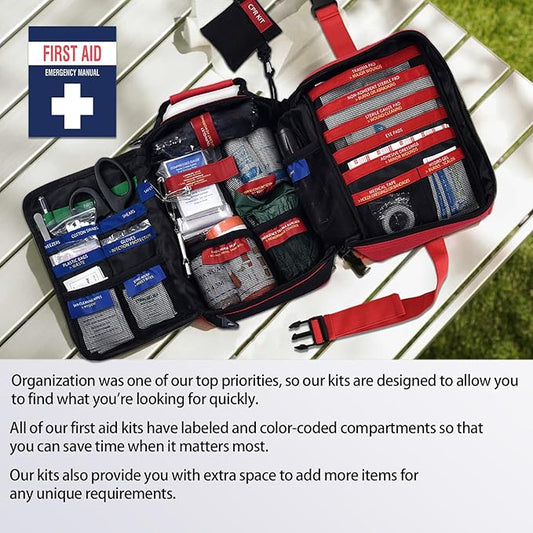 First Aid Kit Comprehensive First Aid Trauma Kit,First Aid Kits for Businesses,Car, Hiking, Backpacking, Camping, Traveling, and Cycling