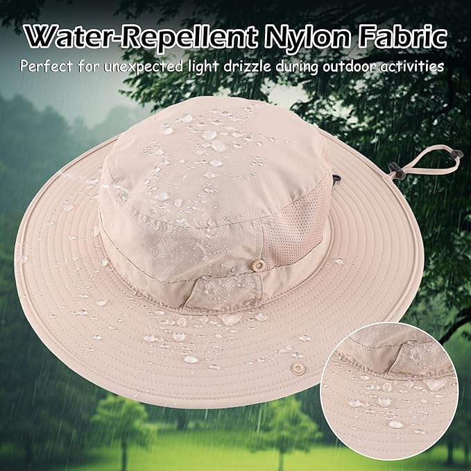 Connectyle Men's Sun Hat UPF 50+ Wide Brim Bucket Hats for Fishing Hiking Gardening Adjustable Boonie Hat Outdoor Safari Hats