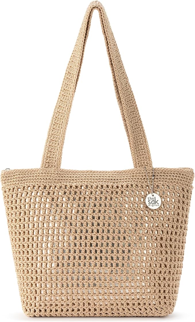 The Sak Casual Classics Tote Bag - Hand Crochet Woman's Purse For Everyday, Travel, Beach Bag - Handbag With Shoulder Straps