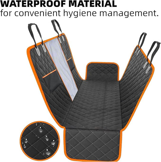 Dog Car Seat Cover for Back Seat, Sturdy Backseat Extender for Dogs,New Scratch Resistant, Anti Slip Portable Dog Hammock,Suitable for Cars and SUVs,Car Travel Pet Bed,Hard Bottom (L)