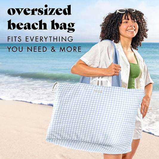 Fit & Fresh Large Beach Bag for Women - Extra Large Travel Tote With Pockets