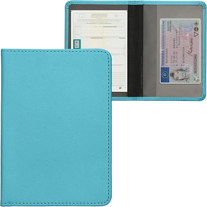 kwmobile Registration and Insurance Holder - Car Document Holder for Vehicle Documents and Cards - PU Leather - Black