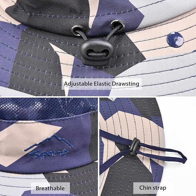 Sun Hats for Men Women Fishing Hat UPF 50+ Breathable Wide Brim Summer UV Protection Hat