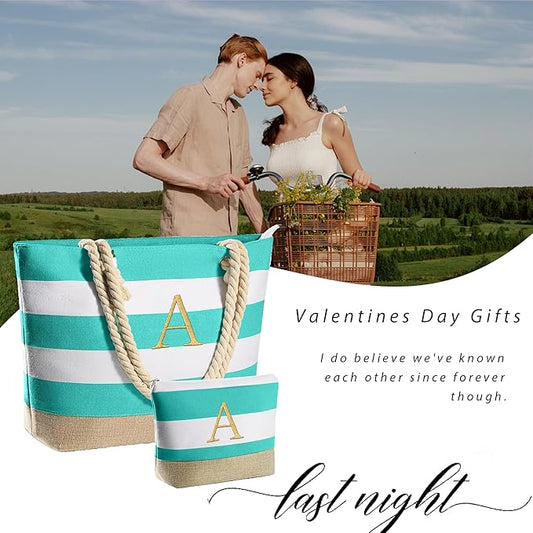 YOOLIFE Beach Bags for Women - Travel Canvas Beach Tote, Pool Waterproof Bag, Travel Essentials, Gifts for Women Birthday