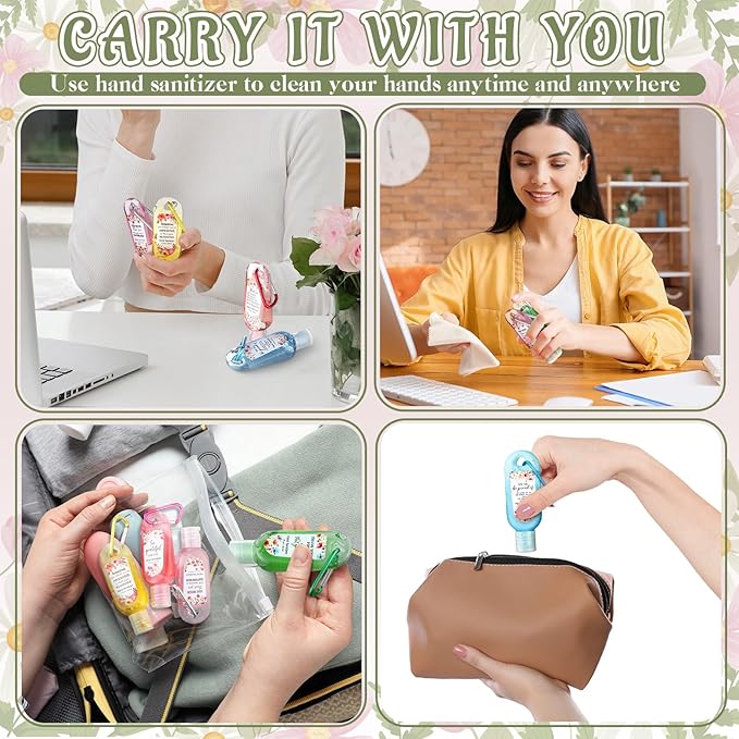 24 Pack Appreciation Hand Sanitizers Keychains Gifts Mini Thank You Hand Sanitizer Keychains Bulk Travel Size Appreciation Gift for Baby Shower Wedding Coworker Teacher Graduation Nurse Party