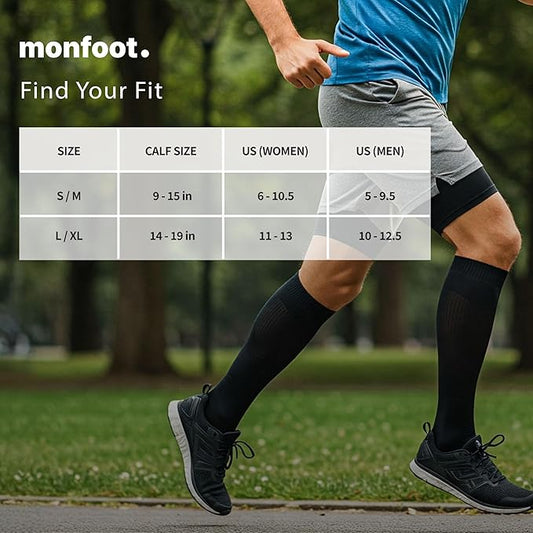 MONFOOT Compression Socks for Men & Women, 15-20 mmHg (3 Pairs) - Best Circulation socks for Nurses, Athletic, Travel