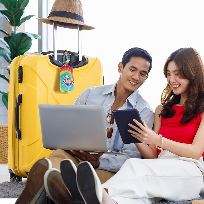 4 Pack Luggage Tag for Suitcases TSA Approved, Leather Suitcase Tags Identifiers, Cute Bag Name Travel Tags ID Labels for Women Men Cruise Airport Luggage Travel Essentials by Sodsay