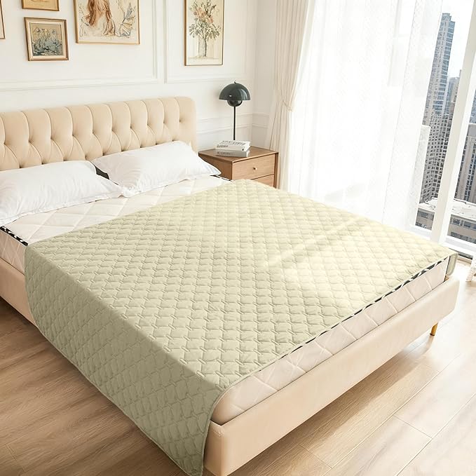 gogobunny 100% Double-Sided Waterproof Dog Bed Cover Pet Blanket Sofa Couch Furniture Protector for Puppy Large Dog Cat, Reversible (52x82 Inch (Pack of 1), Dark Cream/Light Cream)