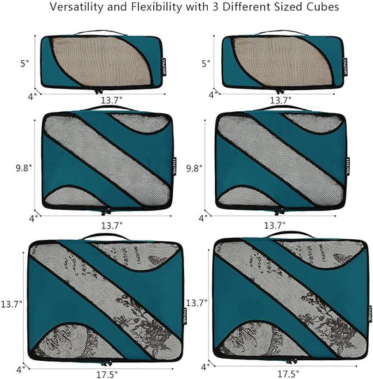 BAGAIL 6 Set Packing Cubes,Travel Luggage Packing Organizers