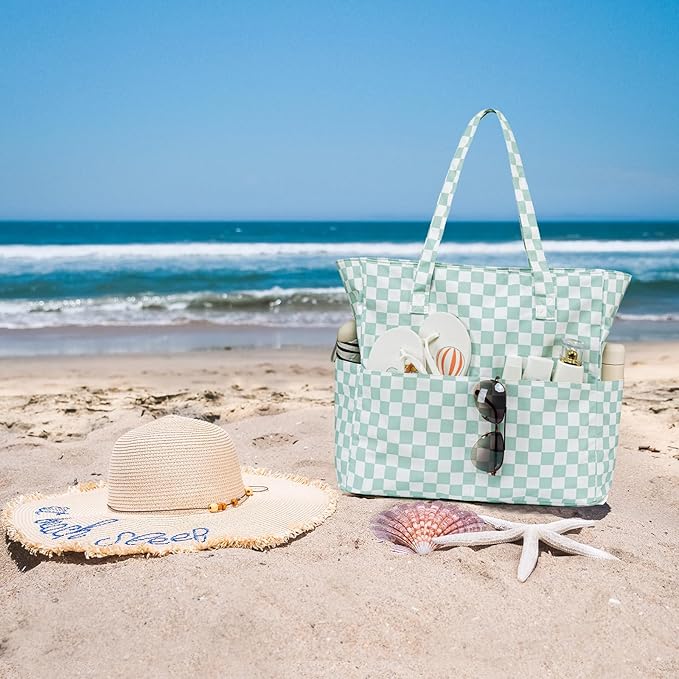 Beach Pool Bags Tote for Women Ladies Large Gym Tote Carry On Bag With Wet Compartment for Weekender Travel Waterproof