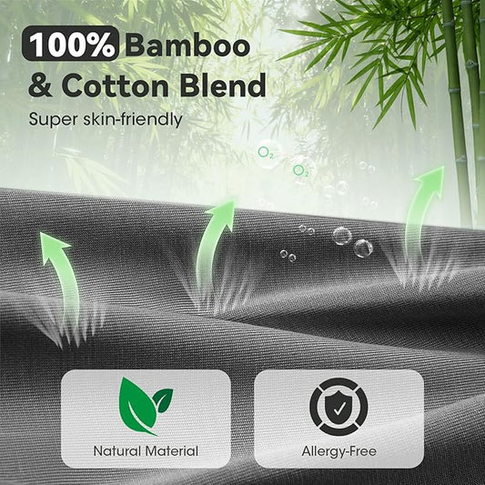 3D Bamboo Cotton Sleep Mask with Bluetooth 5.4 Headphone, Music Wireless Bluetooth Blackout Eye Mask for Side Sleepers, Earphones HD Speaker Microphone for Travel, Gifts for Women Men, Black