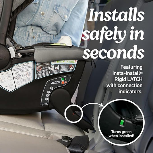 Graco Gomax Infant Car Seat, Orchid Haze, Lightweight, Reclining Rear Facing Car Seat Installs with or Without a Base