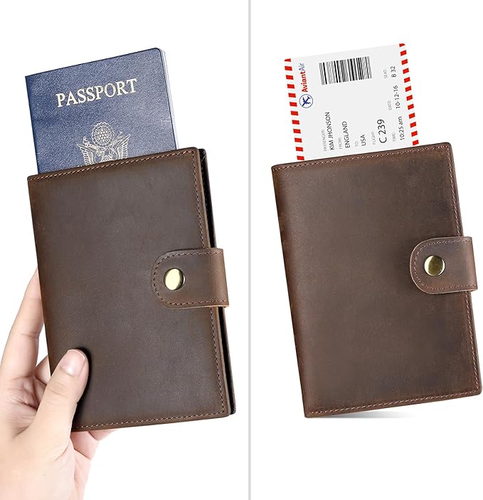 RFID Blocking Passport Wallet Travel Passport Holder Cover for Men and Women
