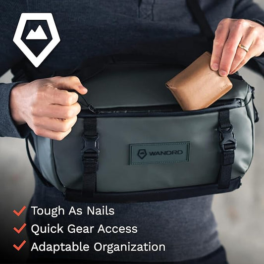WANDRD ROGUE V1 9L Sling: Compact Camera Sling and Crossbody Bag with Fast Access, 3-Way Carry– Lightweight Everyday Bag Great for Travel, Photography, and Daily Use (Wasatch Green)