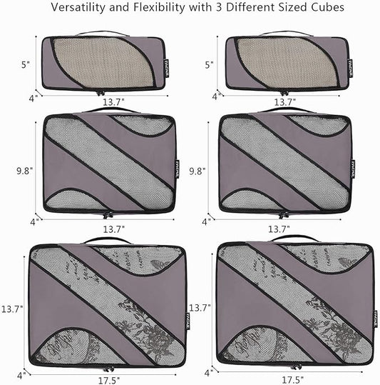 BAGAIL 6 Set Packing Cubes,Travel Luggage Packing Organizers