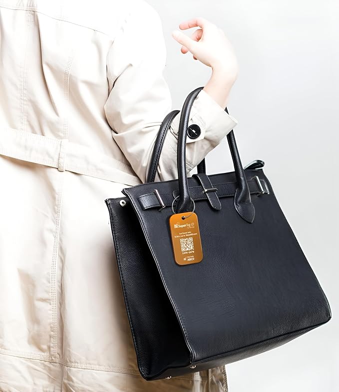 Dynotag® Sentry Series Solid Metal Web Enabled Smart Luggage Tag ID + Steel Loop, Anodized Aluminum with DynoIQ™ & Lifetime Recovery Service (Frost Gold)