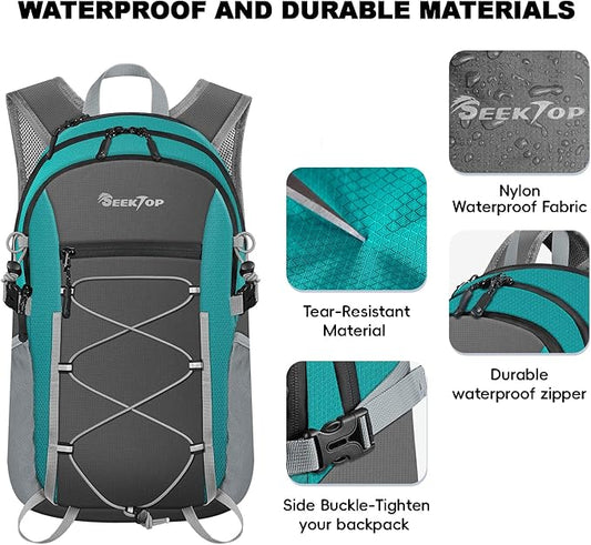 Seektop 20L Foldable Waterproof Hiking Backpack, Ultralight Small Lightweight Daypack Packable Backpack for Men Woman