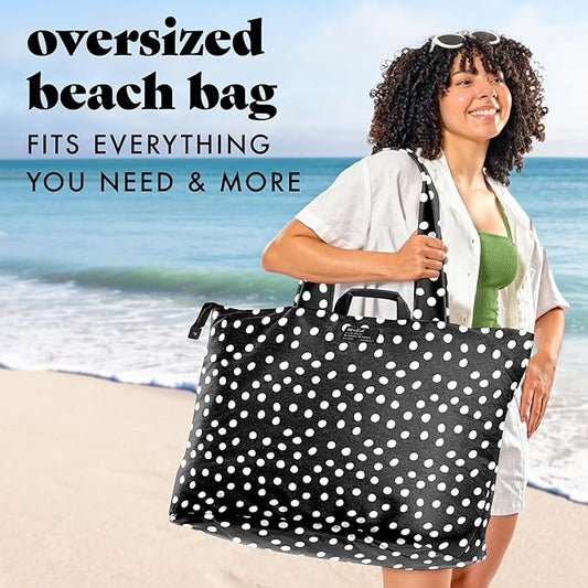 Fit & Fresh Large Beach Bag for Women - Extra Large Travel Tote With Pockets