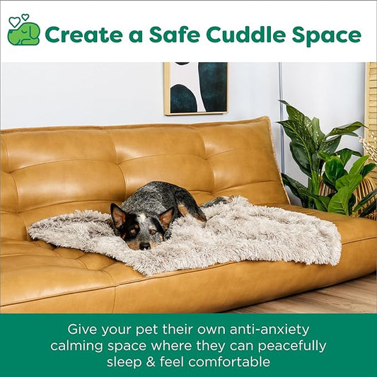 Furhaven Waterproof Throw Blanket for Dogs & Indoor Cats, Reversible Protective Pet Blanket, Extra Large, Long Faux Fur & Velvet, Driftwood