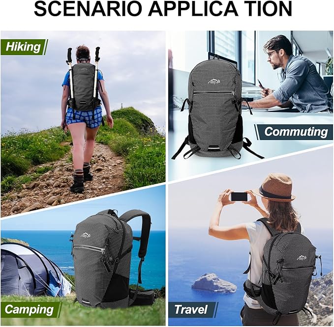 Hydration Backpack, 25L Hiking Backpack with 3L Water Bladder and Rain Cover, Hiking Water Backpack Men Women Lightweight Hydration Pack for Hiking, Cycling, Climbing, Camping
