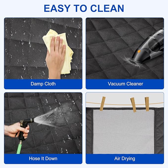 Dog Car Seat Cover for Back Seat 600D Scratchproof Nonslip Durable Waterproof Cars Pet Backseat Covers with Mesh Window Dogs Hammock for Car,SUV, Truck (60" W x 64" L)