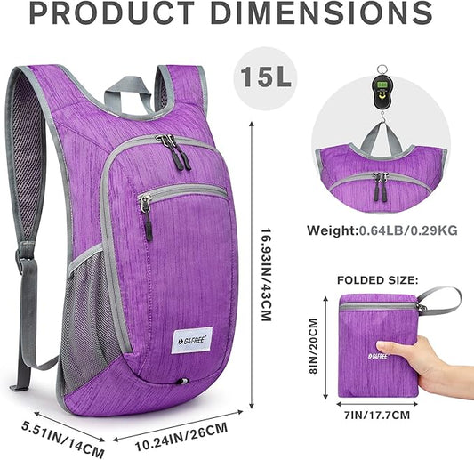 G4Free 10L/15L Hiking Backpack Lightweight Packable Hiking Daypack Small Travel Outdoor Foldable Shoulder Bag
