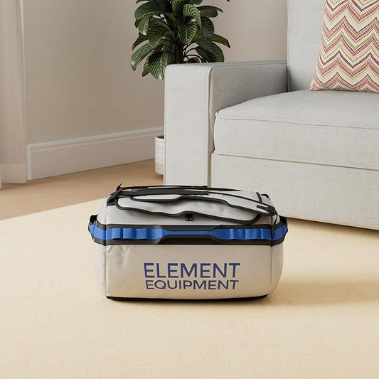 Element Equipment Trailhead Duffel Bag Shoulder Straps Waterproof Light Grey/Blue Small