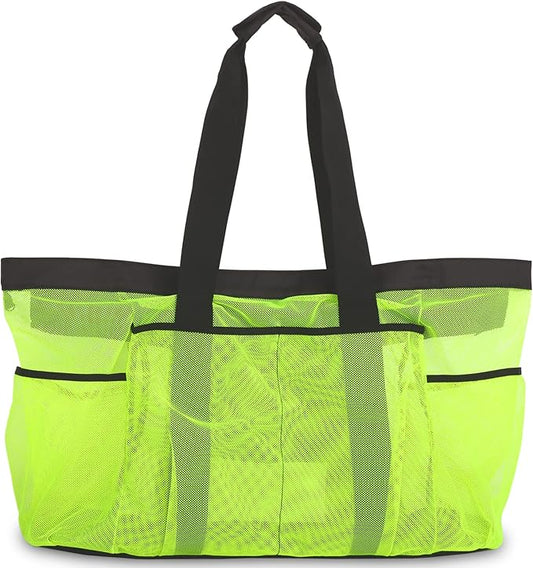 Extra Large Beach Bag Mesh Tote with Zipper and Pockets Ideal for Your Family Cruise/Beach Vacation Essentials