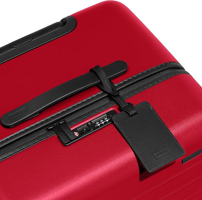 Away Large Trunk Luggage, 31 Inch Hardside Suitcase with Spinner Wheels, Lightweight & Durable, TSA Lock, Ideal for Long Trips, Cherry Red