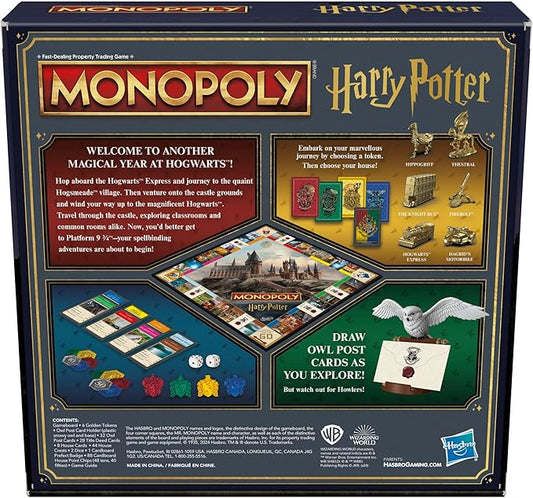 Hasbro Gaming Monopoly Harry Potter Edition Board Game | A Magical Adventure at Hogwarts | Ages 8 and Up | 2 to 6 Players | Family Games | Gifts for Kids and Adults