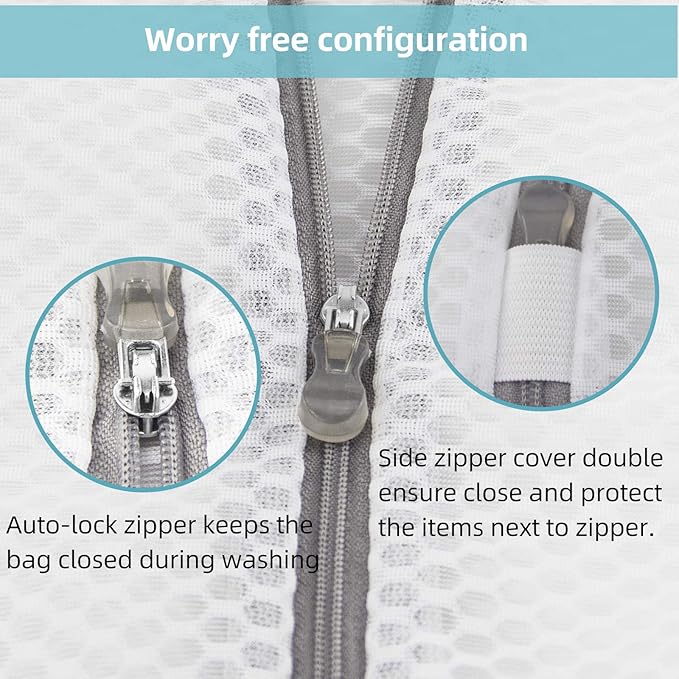 GOGOODA Shoe Washing Bags Mesh Laundry Wash Bag for Washing Machine, Sneaker Cleaning Bag-7"×15", 2 Pack