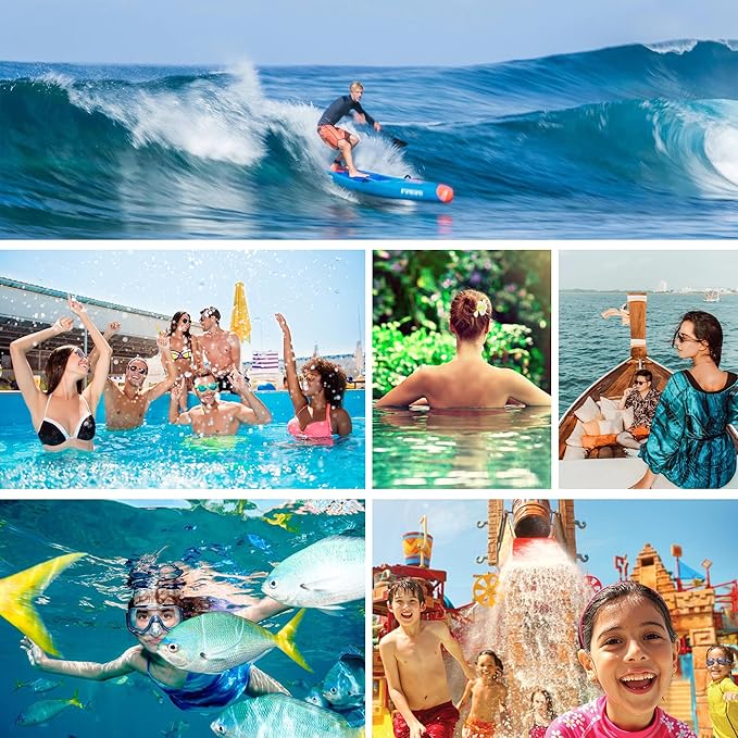 IPX8 Waterproof Phone Pouch for 16/15/14/13/12 Pro Max & Galaxy S24/S23 Samsung's Waterproof Phone case with Lanyard,Cellphone Dry Bag Beach Essentials-2 Bag 7.5 inches (White Green)