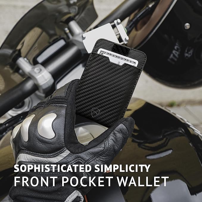 Vaultskin CHELSEA Mens RFID Blocking Slim Leather Card Wallet - Minimalist Front Pocket Cardholder