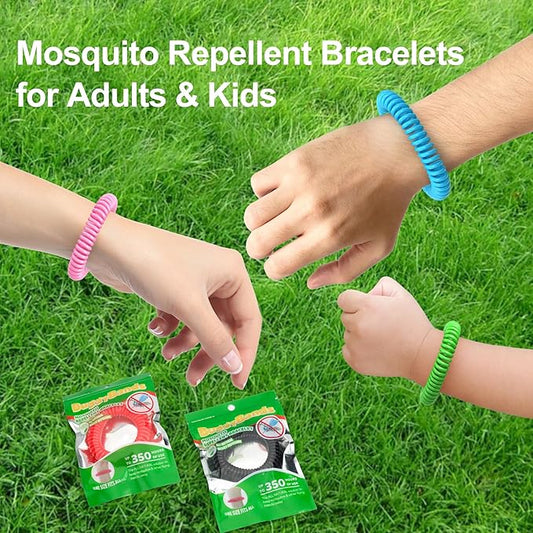 48 Pack Mosquito Repellent Bracelets, Individually Wrapped, DEET Free, Natural and Waterproof Bands