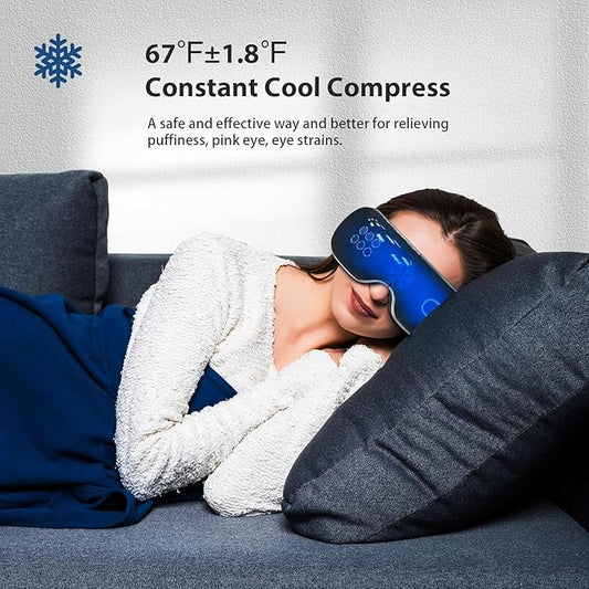 Eye Massager with Heat and Cooling for Migraines, Dry Eyes - Eye Massager Mask for Relaxation Gift for Women and Men