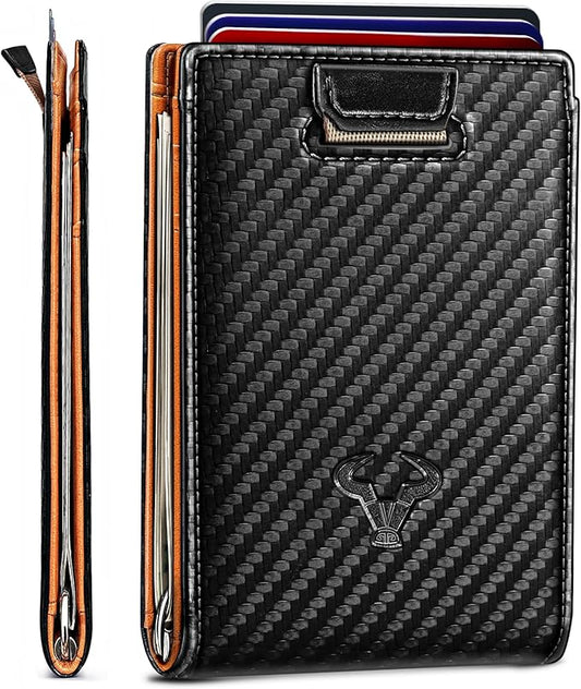 BULLIANT Men Wallet Airtag&Standard Use,Slim Front Pocket Wallet Money Clip for Gifg Men RFID Blocking 11Cards