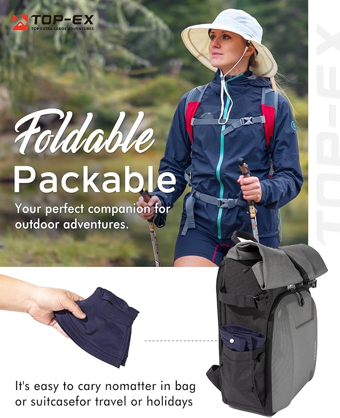 UV 50 Sun Hat for Women Wide Brim with Ponytail Hole Summer Packable Sunhat for Beach Fishing Hiking Gardening Waterproof