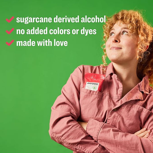 Everyone Hand Sanitizer Wipes, 15 Wipes (Pack of 6), Ruby Grapefruit, Made with Sugarcane Derived Alcohol with Essential Oils, TSA friendly