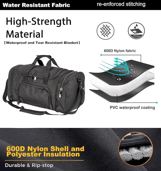 Gym Bag Duffle Bags for Men Women with Shoes Compartment Sport Weekend Travel Overnight Carry On Bag for Tactical Military Travel Work Out Bags (Black)